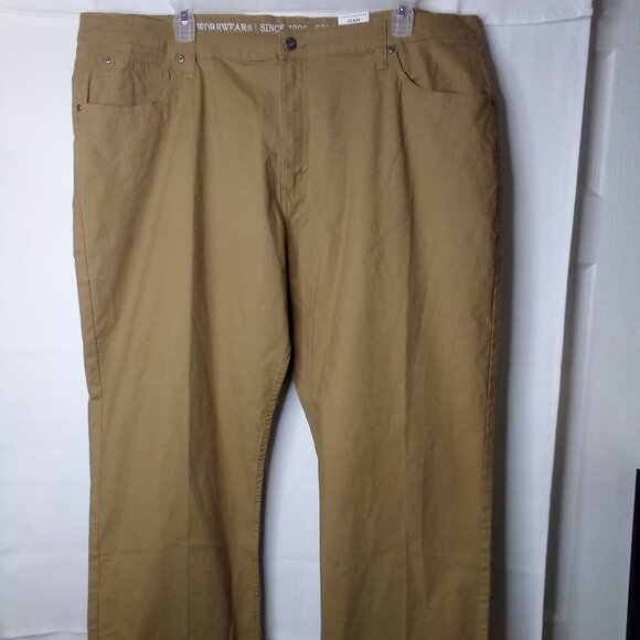 Smith's Workwear Pants Men 46 x 30 5 Pocket Canvas Relaxed Fit Khaki Tan - Picture 1 of 13